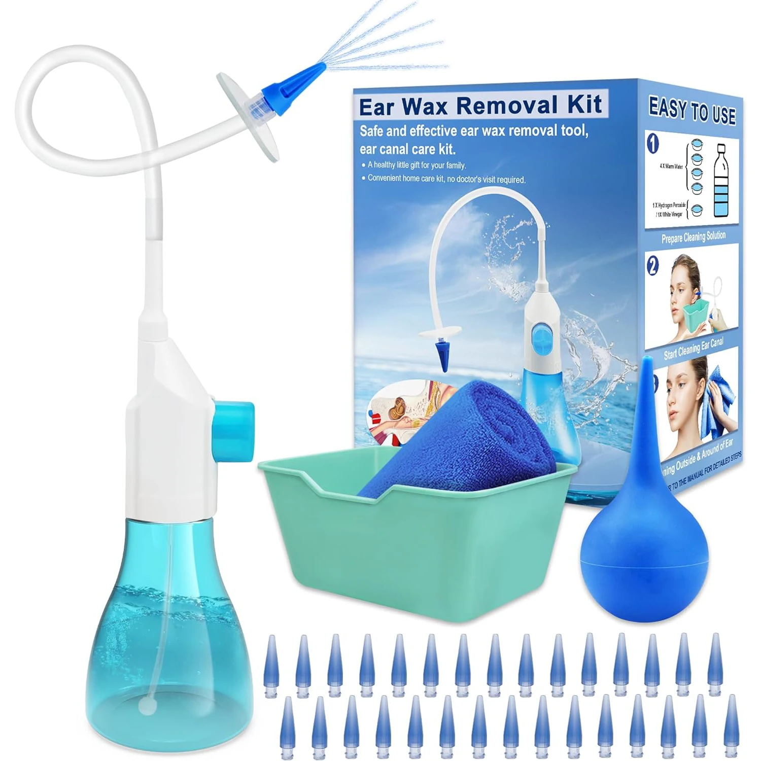 

Ear Wax Removal Kit Earwax Removal Tools Manual Ear Irrigation Flushing System Ear Cleaner For Adults Kids Elders Home EarWasher