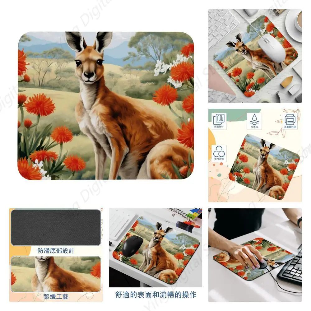 Kangaroo Mouse Pad Anti slip Rubber Portable Suitable for Gaming Office Laptop Mouse Pad 25*30cm