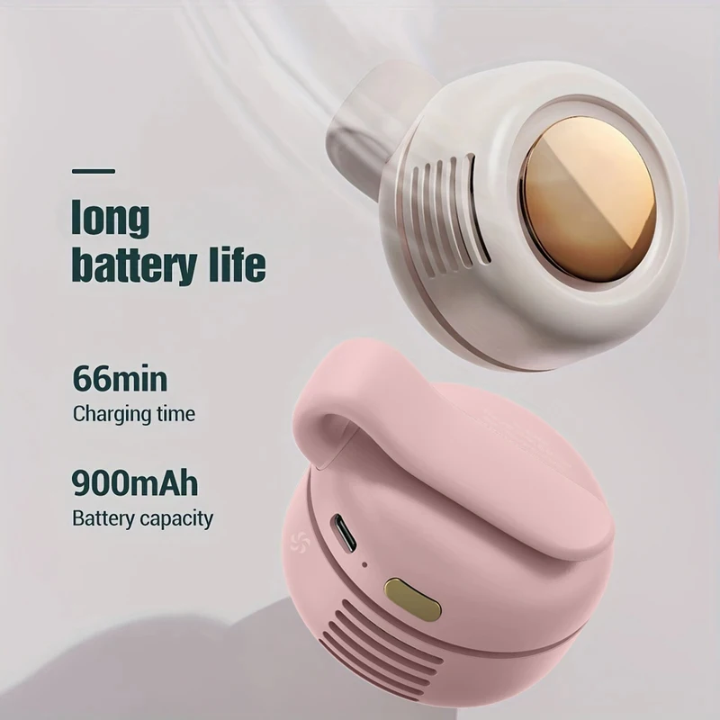 2026年最新ファッション-ミニ旋風ポータブルスナップオン充電式ファン-ウエストクリップミニ旋風ファン-3段階風量調節-ハンズフリー-静音-強風