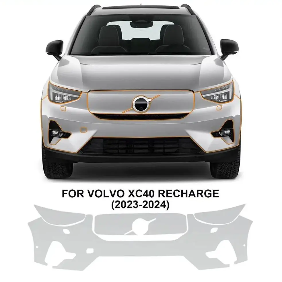 

For Volvo XC40 Recharge 2023-2024 TPU Bumper Scratch-Resistant Self-Healing Paint Protection Film Invisible Pre-cut PPF ﻿Kit