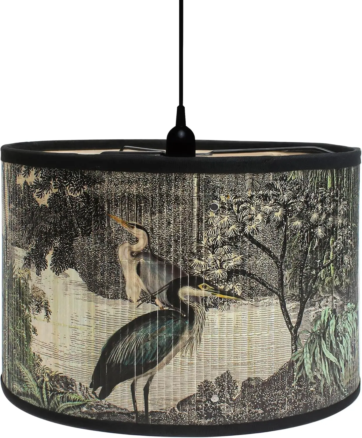 

Retro Lamp Shade for E27 Lampholder, 11.8"x7.9" Vintage Printed Art Deco Chandelier Cover, Unique Drum Spider Japanese T
