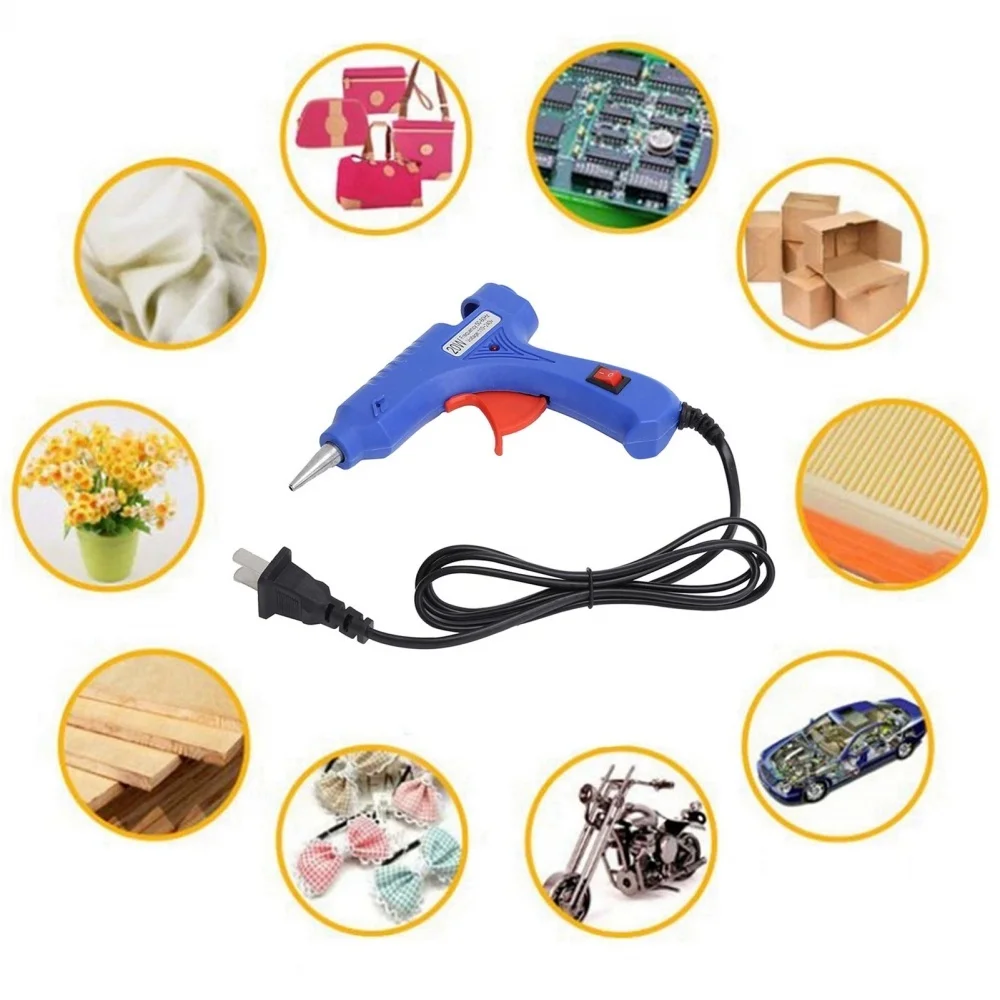 20W Hot Melt Glue Gun Household Industrial Mini Guns Electric Heat Temperature Tool With 7mm Glue Sticks