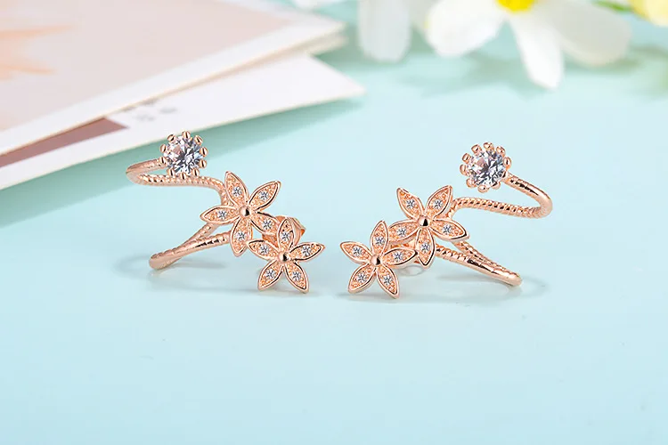 New Arrival Hot Sell Fashion Flower CZ Zircon 925 Silver Needle Ladies Stud Earrings Female Jewelry Gift Drop Shipping