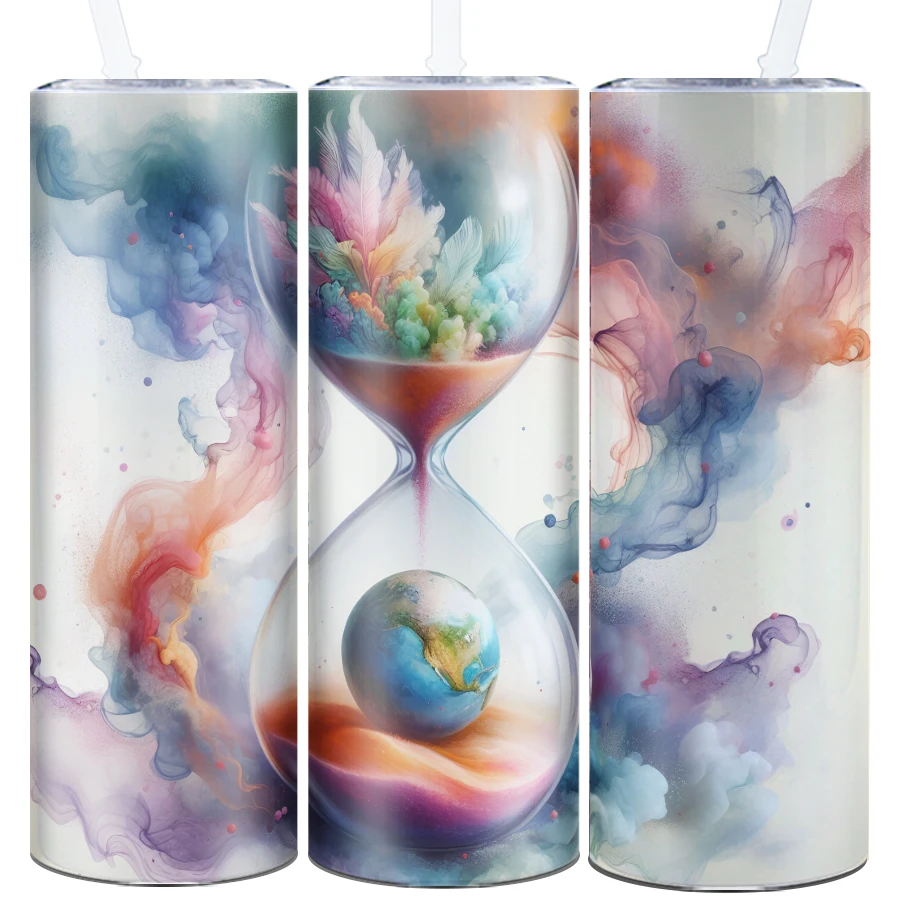 

20oz 3D Print Celestial Earth Tumbler 1pc Stainless Steel Straight Coffee Cups Hot Cold Insulated Milk Cups Birthday Party Gifts