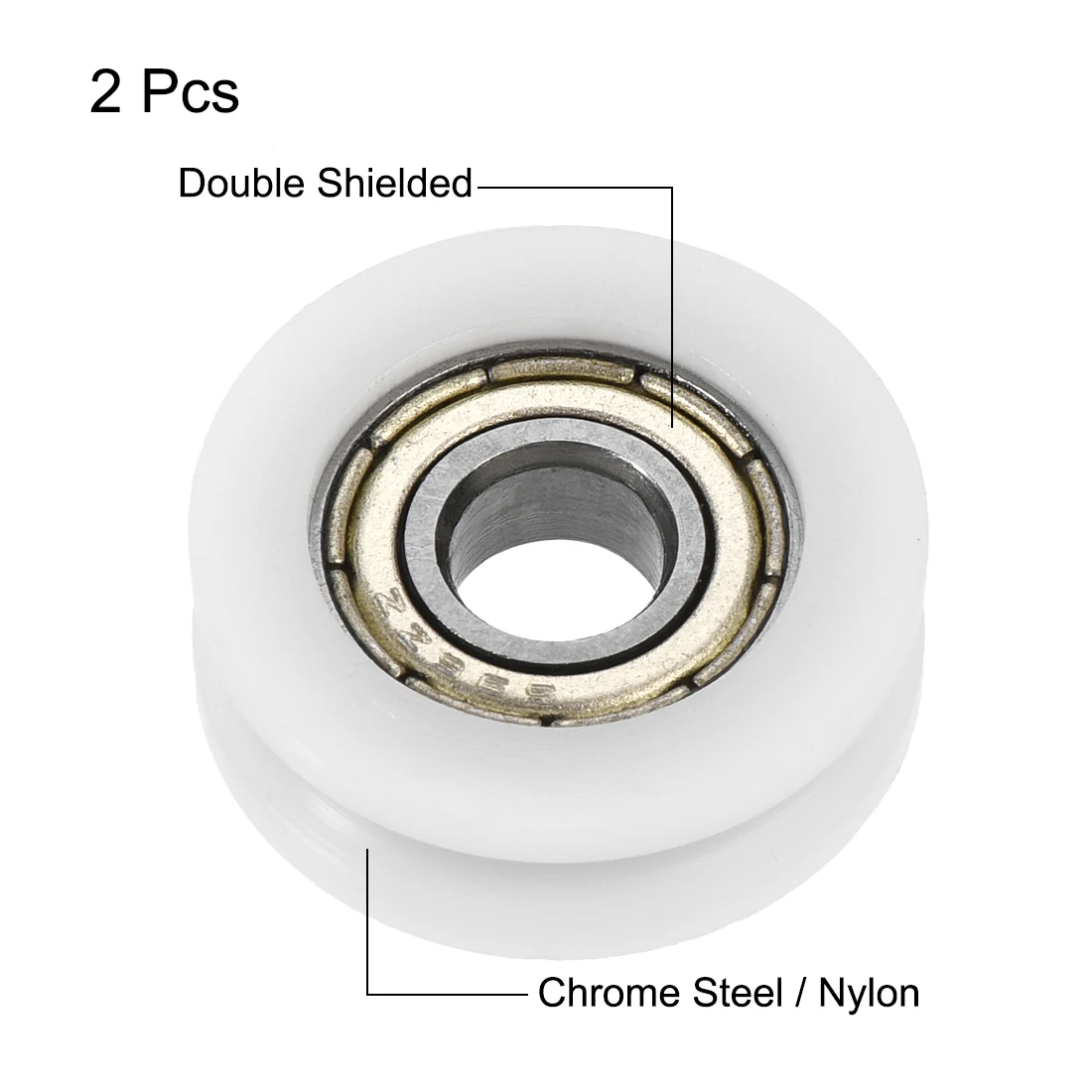 uxcell 2-20Pcs U Groove Guide Pulley Rail Ball Bearings Double Metal Shielded GCr15 Chrome Steel Bearings Roller Guide Wheel