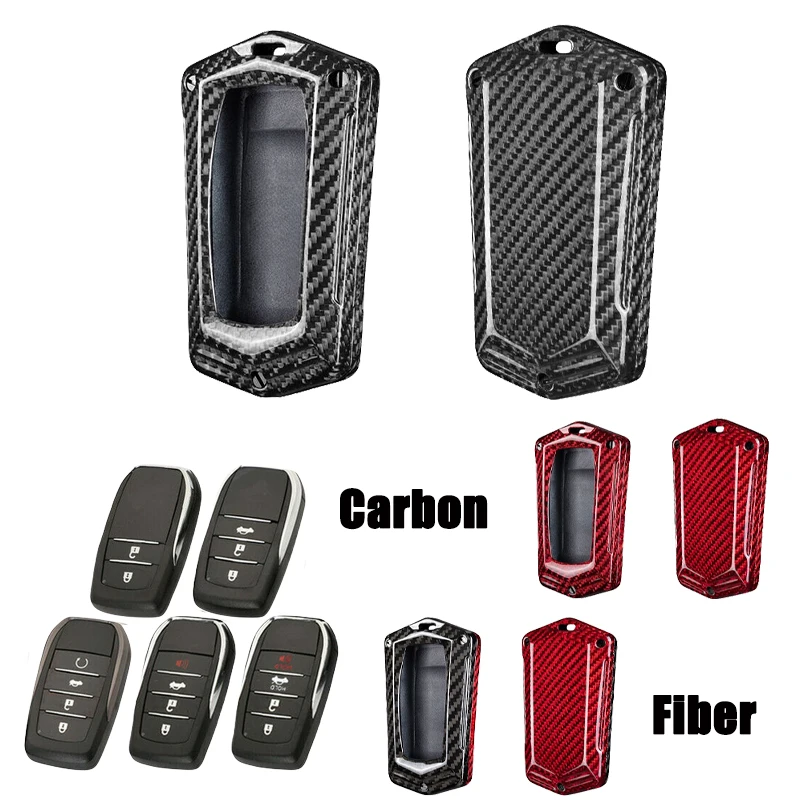 

Carbon Fiber Car Key Fob Case Cover For Toyota Camry RAV4 Prius Corolla Avalon C-HR Hilux Highlander Fortuner Land Cruiser Prado