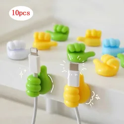 10pcs Multifunctional Cable Organizer Clip Holder Thumb Hooks Self-Adhesive Wall Decoration Storage Holder For Kitchen Bathroom