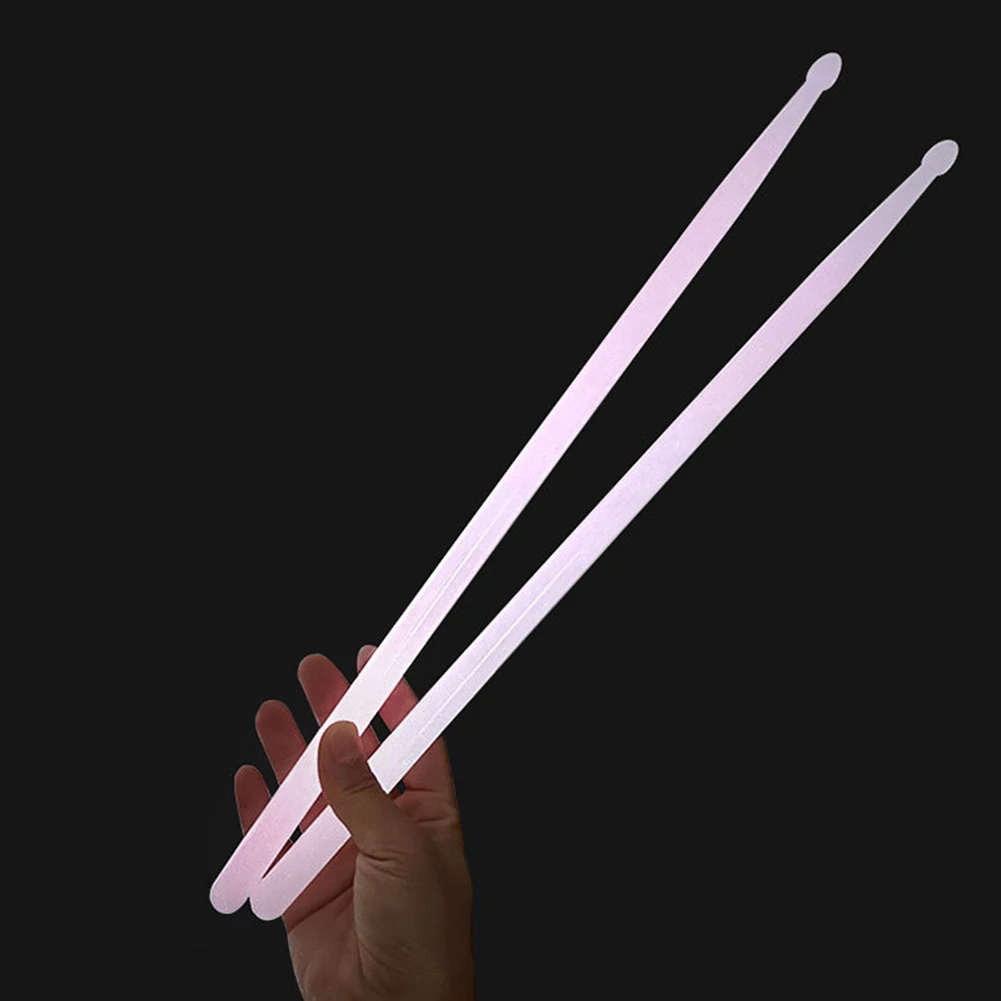 2/4 Pcs Light Up Drum Sticks 5A Luminous Drum Stick Nylon Fluorescent Drumsticks Night Light Glow Drum Sticks for Drummer Gifts