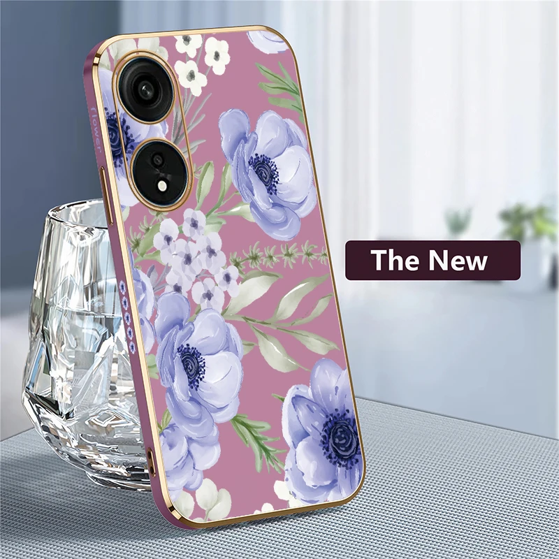 زهرة سيليكون جراب هاتف ل ممن لهم A98 A96 A95 A94 زهرة الأزهار اللوحة غطاء ل ممن لهم A93 A92 A92S A91 لينة للصدمات Funda