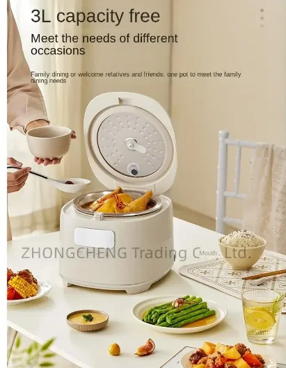 New 220v Electric Rice Cooker Small 0 Coated Rice Cooker For 3-4 Persons Uncoated 316 Stainless Steel Inner Tank