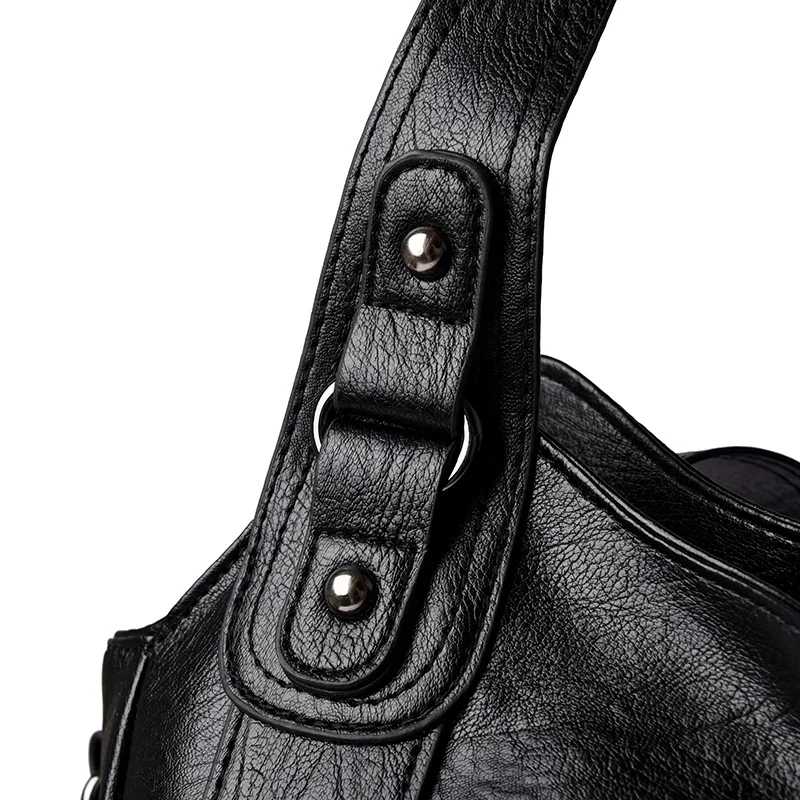 Pu shoulder bag fashionable temperament zipper opening design daily commuter handbag image 5