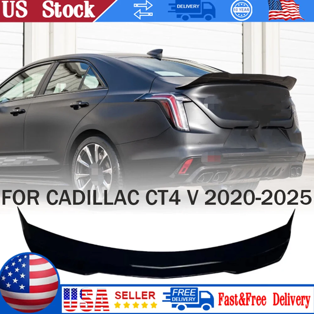 

1PCS High Quality Car Blackwing Style Gloss High Kick Duckbill Trunk Spoiler For Cadillac Ct4 V 2020-2025 Car Trunk Spoiler