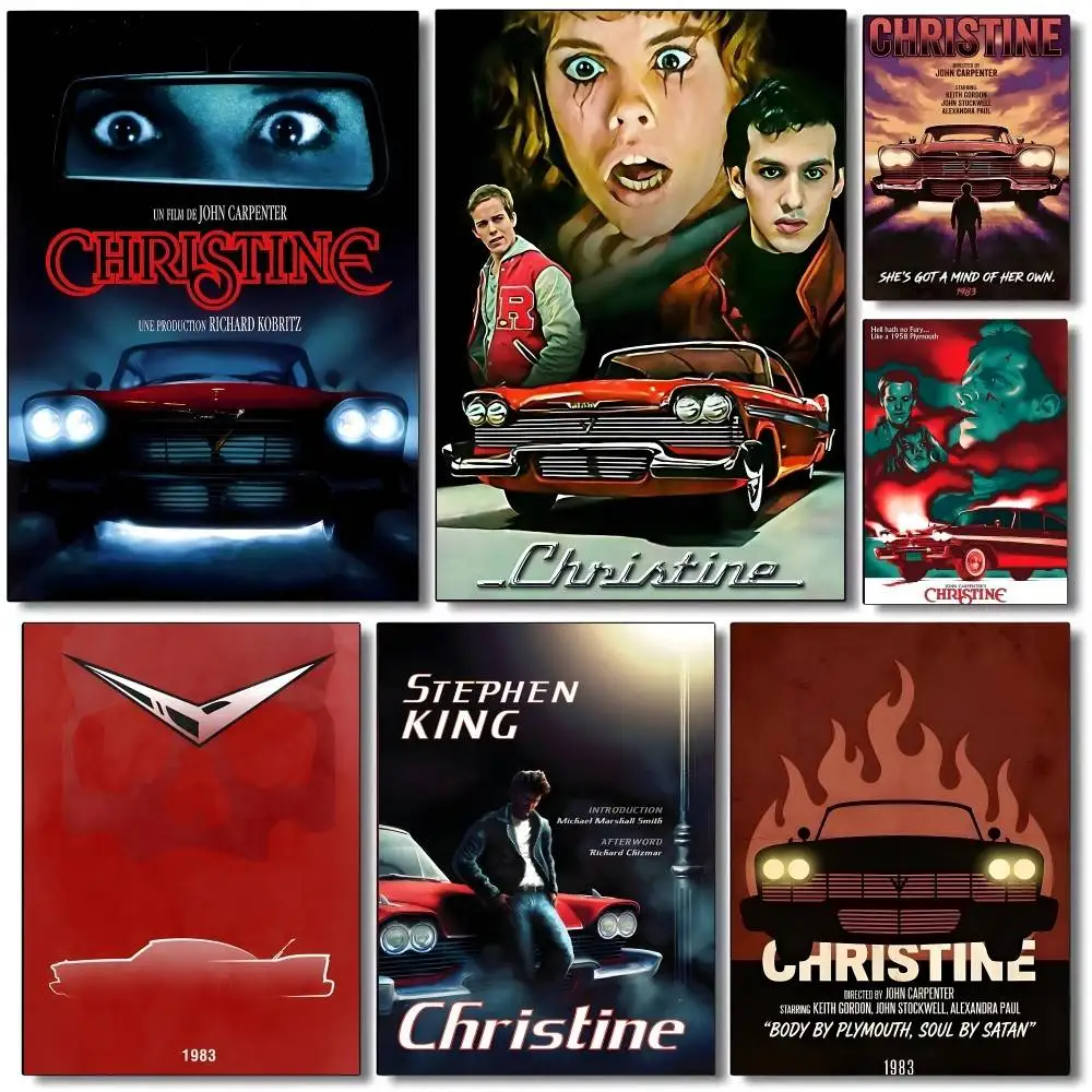 Póster Retro de película de terror C-Christine 1983, pegatina impresa, arte de pared impermeable para sala de estar, dormitorio, decoración del hogar, 1 ud.