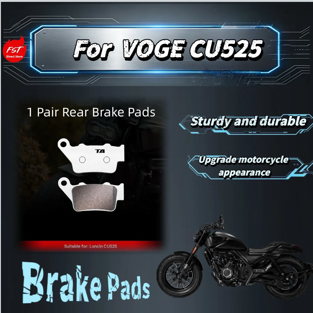 For VOGE CU525 Carbon‑Copper Brake Pads Fast Heat Dissipation Low‑Dust Wear‑Resistant Brake Shoes Mod Accessories