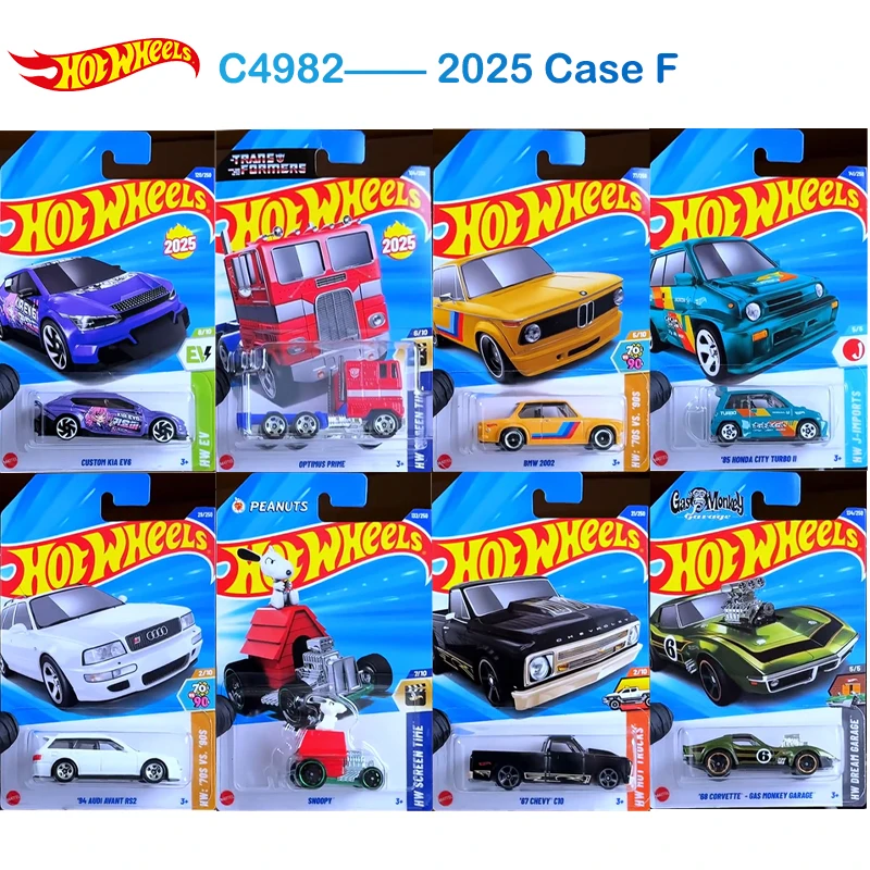 Presale Hot Wheels 2025 Case F Optimus Prime Custom Kia EV6 Corvette II Honda City Turbo BMW 2002 1/64 Diecast Model Toy C4982