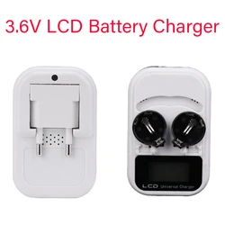 For LIR2016/2025/2032/ML2016/2025/ML2032 Charge 2 Slot EU/US Plug Intelligent LCD Screen 3.6V Button Battery Charger Recharging