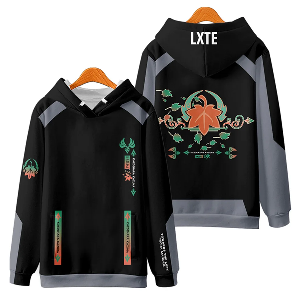 Genshin Impact Kaedehara Kazuha Merch Hoodies Fashion Winer Suit Sportswear Hooded Kawaii Women/Men Hooded Cosplay Sweatshirt
