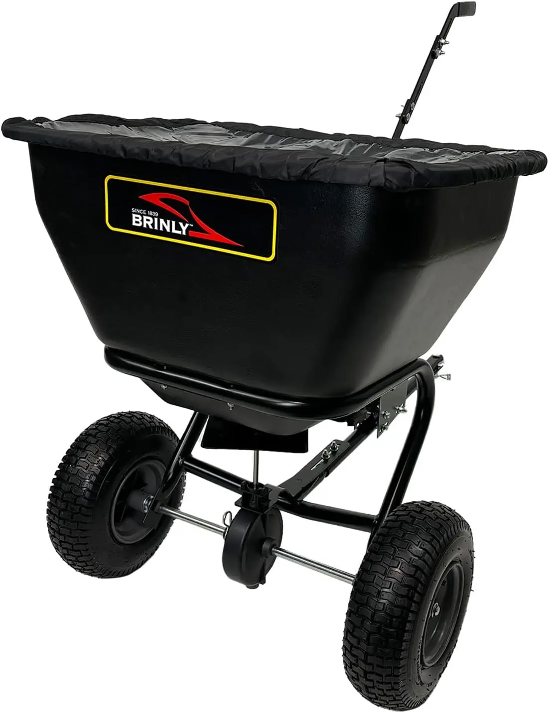 Bs361Bh-A Deluxe Tow Behind Broadcast Spreader With Extended Easy-Reach Handle And Weatherproof Cover, 175 Lb.