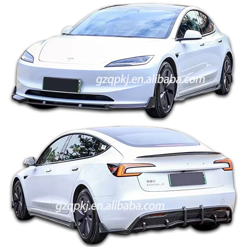 

Carbon fiber side skirt front shovel back lip for 2023 model3 body kit