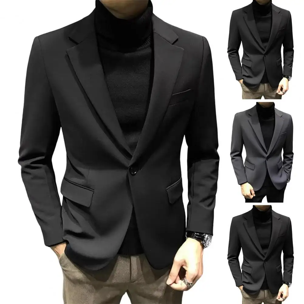 

Модный мужской деловой социальный роскошный костюм, приталенная куртка Homme, свадебное платье для выпускного вечера, пиджаки на одной пуговице, рабочая верхняя одежда