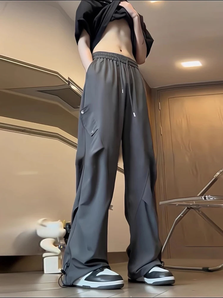 

Men's Summer Thin American Retro Parachute Pants Qui Dry Outdoor ell Mountain Climbing Fce Soft ell Workwear Trousers