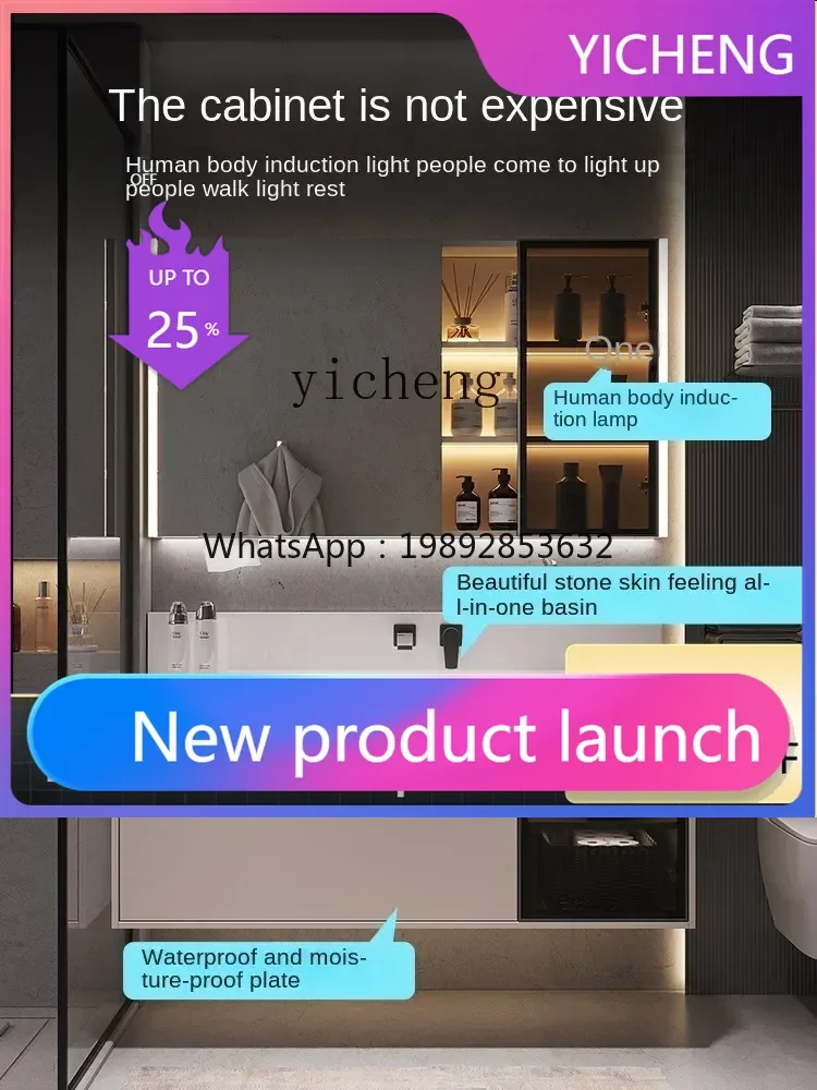 A2-7 Folding Faucet Bathroom Cabinet Light Luxury Whole Washbin Washstand Washbasin Cabinet
