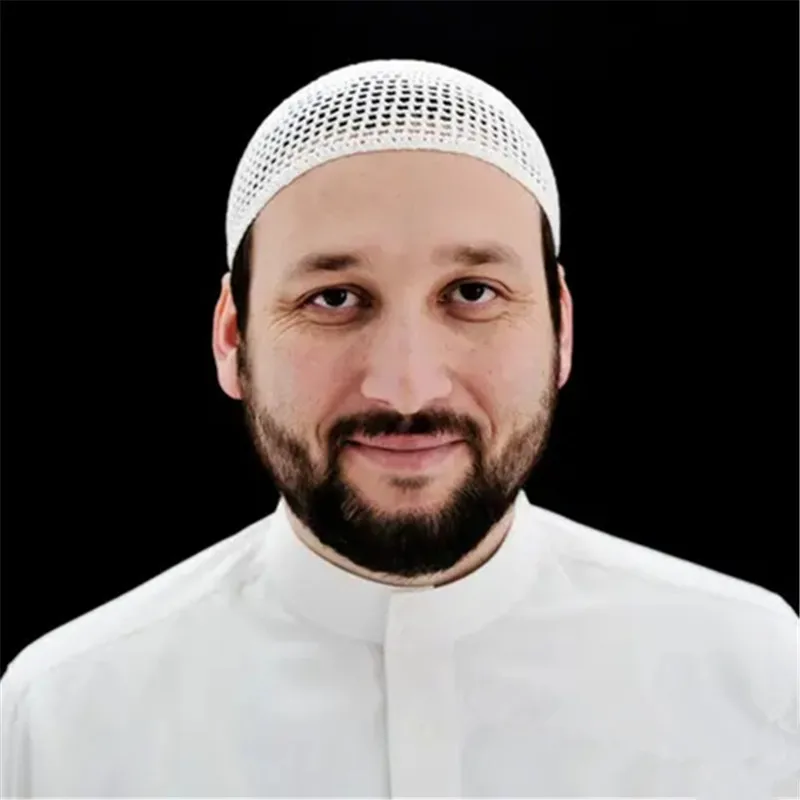 Muslim Prayer Hat Men's Handmade Crochet Cotton Hat Mesh Bottoming Hat Turkish Saudi Arabia Muslim Men Islamic Kufi Prayer Cap