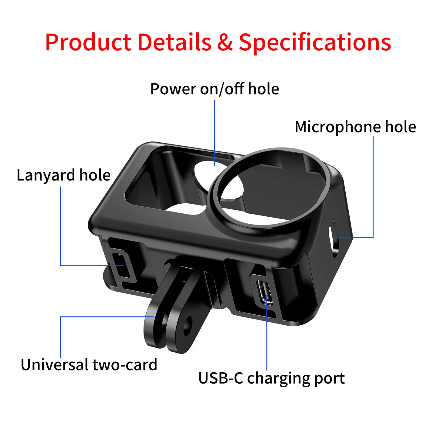Für DJI Osmo Nano Action-Kamera Aufladbarer Magnetischer Schutzrahmen Stativadapter 1/4 Cold Shoe Mount PC Kratzfester Käfiggehäuse – Detail 12