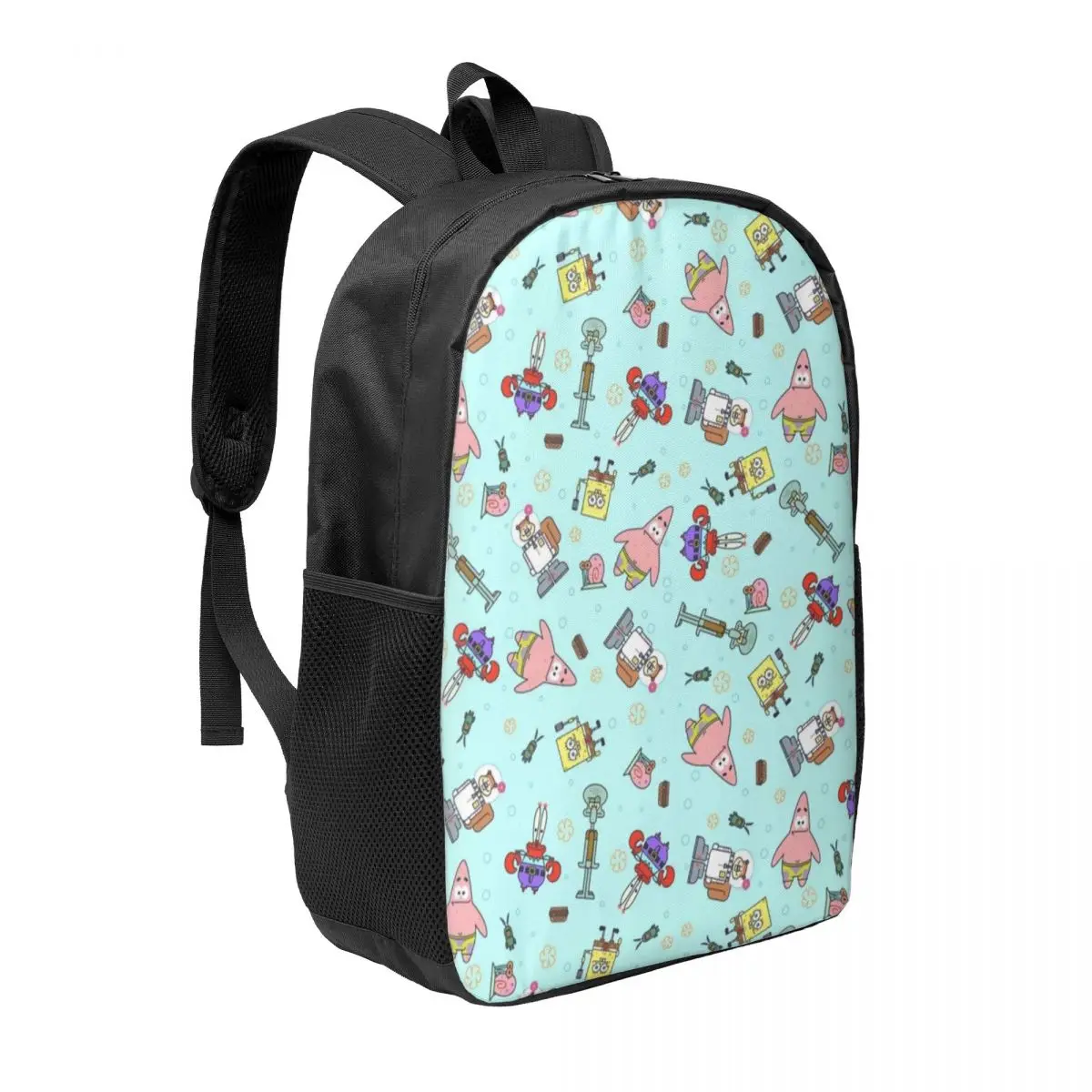 Spongebob 17-Inch Simple Student Backpack - Lightweight and Spacious School Bag for Boys and Girls