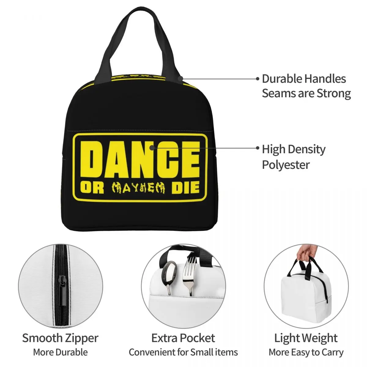 سيدة غاغا ميهيم معزول أكياس الغداء حقيبة حرارية حاوية الغداء حقيبة محمولة علب الاغذية الغذاء حقيبة كلية السفر