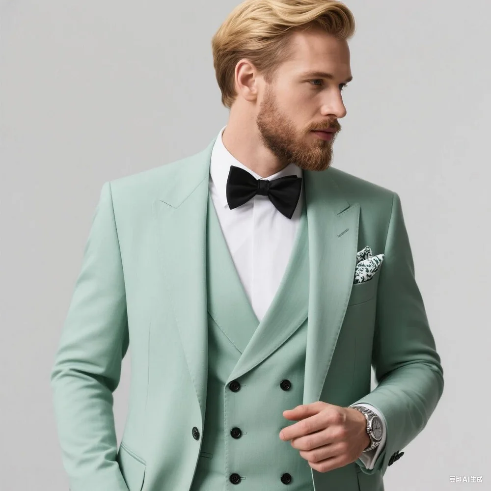 

Dark Green Slim Fit 3 Piece Men's Tuxedo Suits with Notched Lapel for Groom Wedding Business Man Clothing Jacket Pants Vest Set