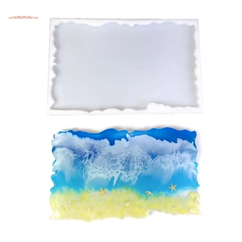 Large Irregular Rectangle Mold River Table Silicone Mold DIY Crystal Epoxy Resin Mold Ornaments Tabletop Drop Molds
