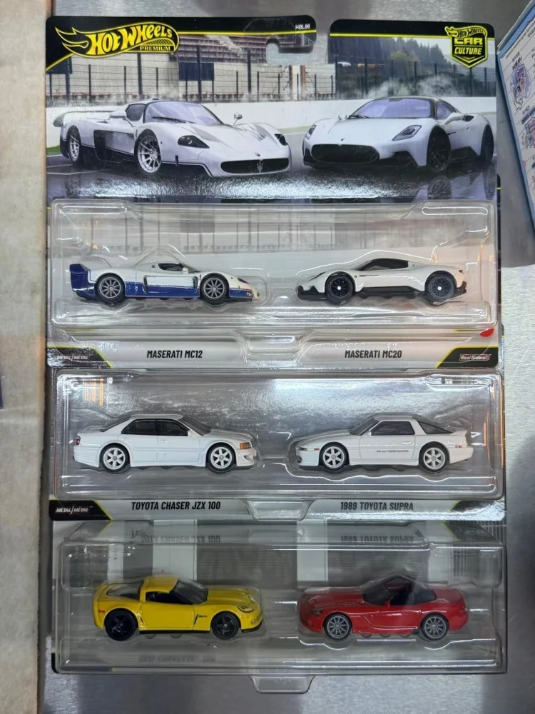 Hot Wheels Premium HBL96-W 2-Pack Series,Corvette Dodge Maserati Toyota Chaser/Supra,1:64 Diecast Collection Gift Toys for view 5