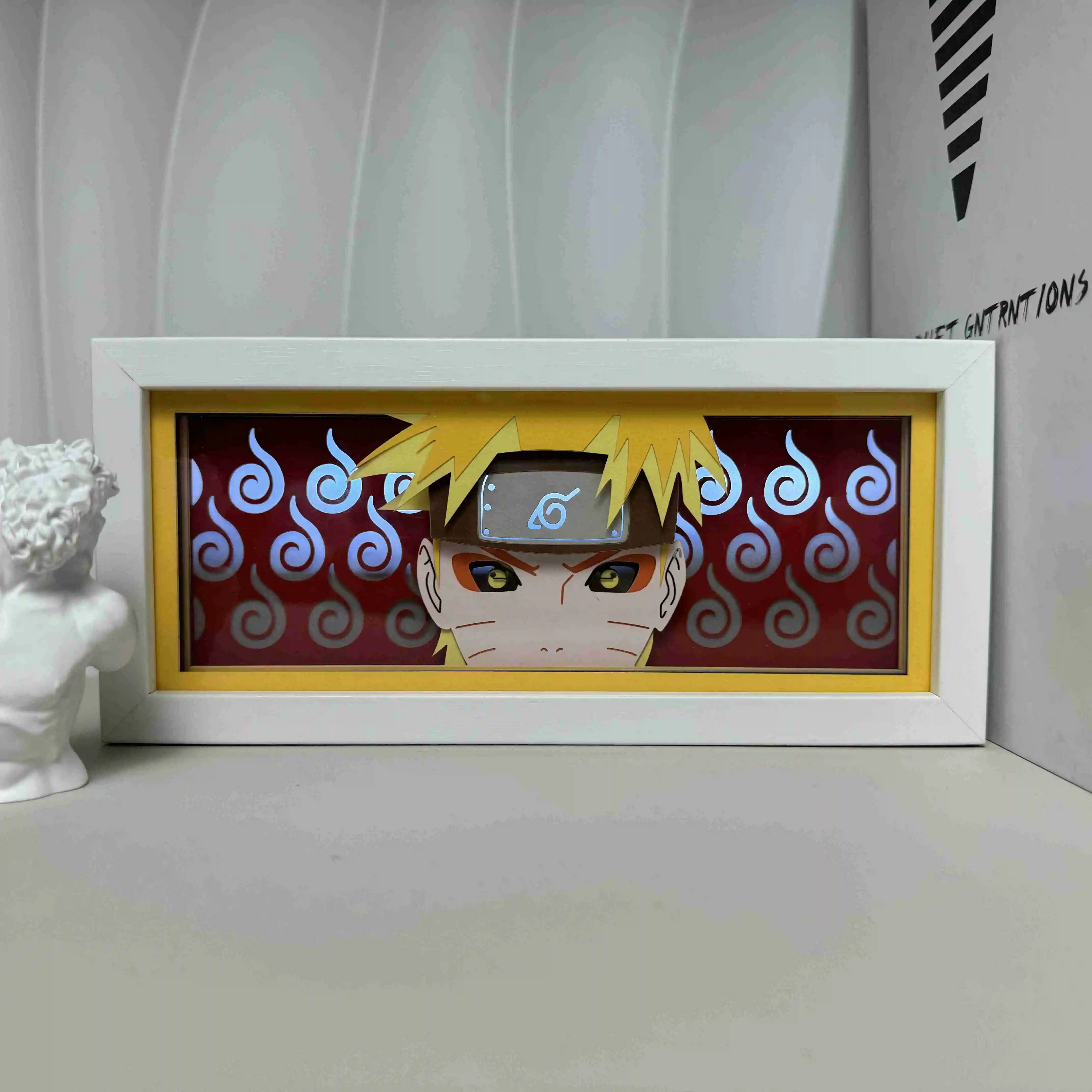 animation series paper-cut picture frame light colorful remote control light box cool paper carving lights