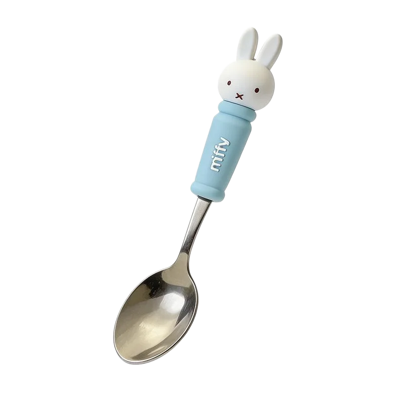 Cute Miffy Rabbit New Sweet Creative Cartoon Pattern Home Fashionable Personalized Stainless Steel Tableware Anti-Fall Bowl