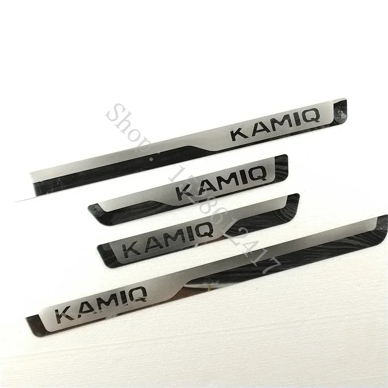 for Skoda KAMIQ 2018 2019~2024 car Accessories Door Sill Strip Stainless Steel Scuff Plate Peda Pedal Cover Stickers