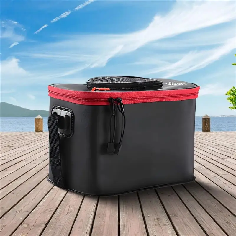 Folding Fishing Box EVA Collapsible Fish Bucket Waterproof And Tear-Resistant 11L Capacity Portable With Strap Ideal For Fishing