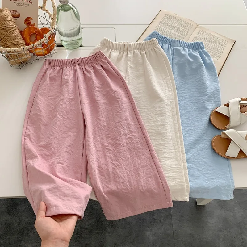 Casual Teen Girl Clothes  2 To 8  9 12 Years Kids Girls Pants Solid Color Trousers Children's Pants For Cute Elegant Girl Wear