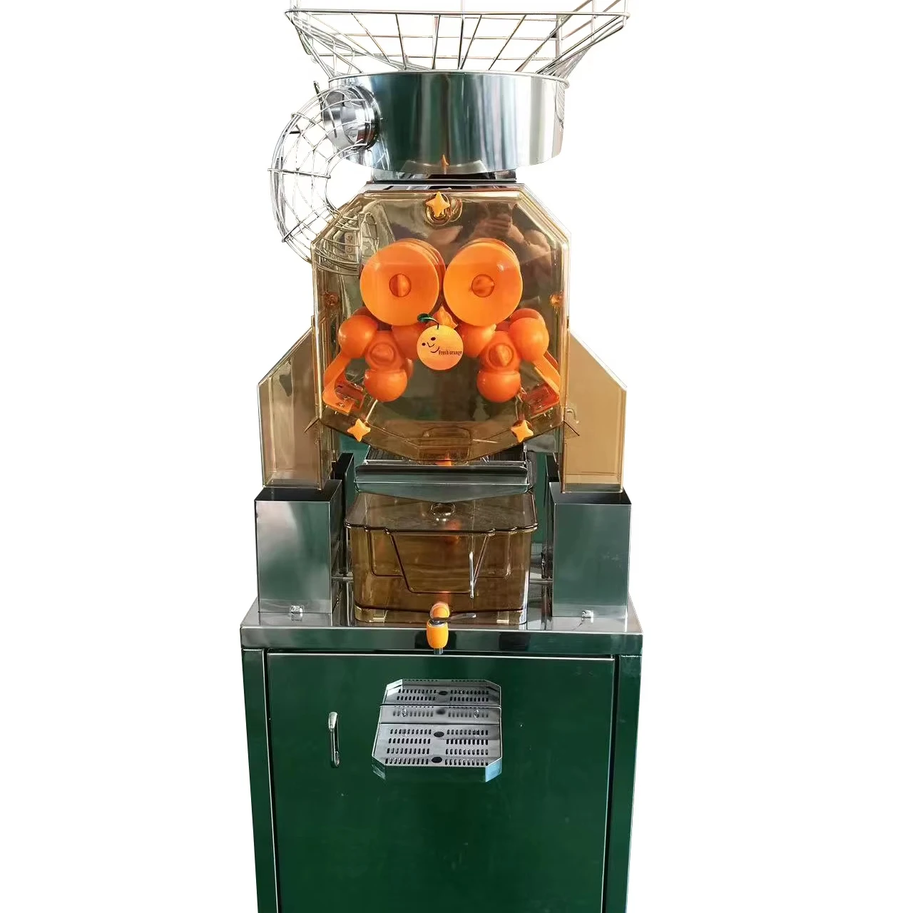 Juicer With Automatic Pulp Ejection For Restaurants And Hotels@Model 2000C-2 Electric Commercial Vertical Stainless Steel Orange