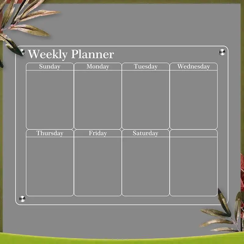 ABDW-2 шт. прозрачный акриловый магнитный 16X12 дюймов для холодильника, прозрачная доска, холодильник для сухого стирания для многоразового планировщика с маркерами для сухого стирания