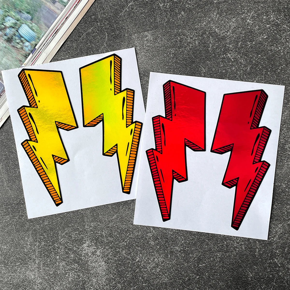 Lightning Reflective Stickers, Personalized and Creative Motorcycle, Electric Bike Helmet, Fuel Tank Cap Decoration Stickers image 4