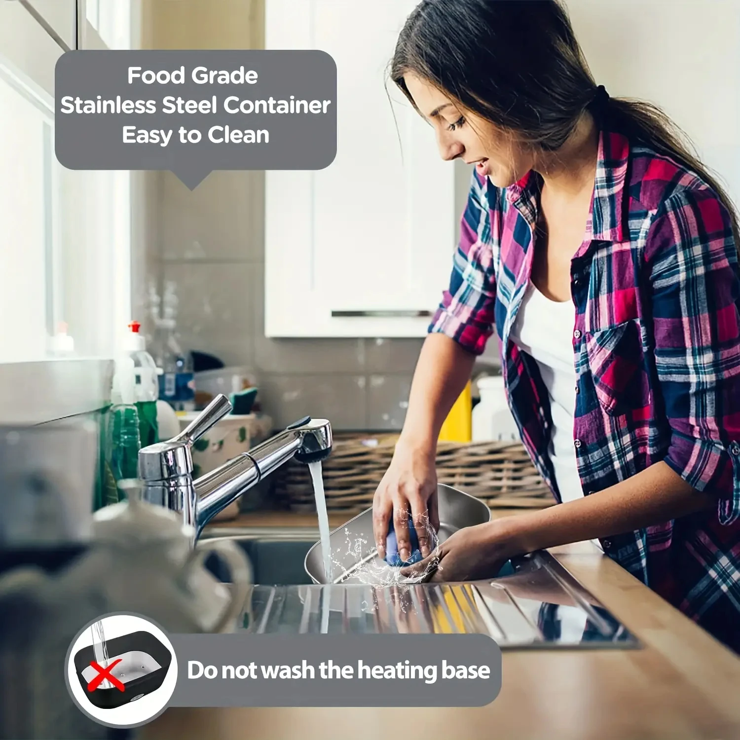 صندوق غداء كهربي: سخان طعام محمول 12 فولت/24 فولت/110 فولت مع حاوية من الفولاذ المقاوم للصدأ مانعة للتسرب سعة 1.5 لتر وحقيبة معزولة للسيارة/المنزل