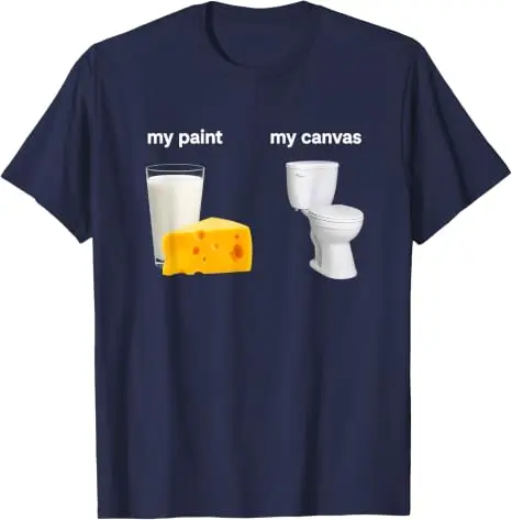Milchkäse, meine Farbe, die Toilette, meine Leinwand, lustiges Milchprodukte-Humor-T-Shirt, Y2k, Laktoseintoleranz, Badezimmer, Essen, Grafik, Witz, Spruch, T-Shirt – Detail 12