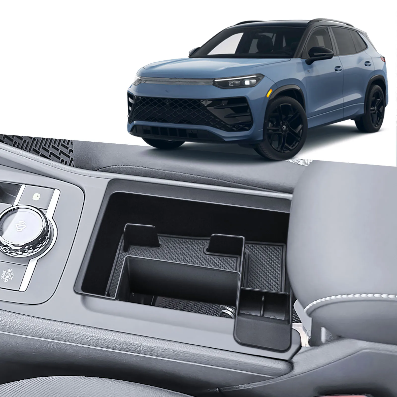 

Органайзер для центральной консоли VW Volkswagen Tiguan 2025 2026, внутренний отсек для хранения, лоток для монет и телефона