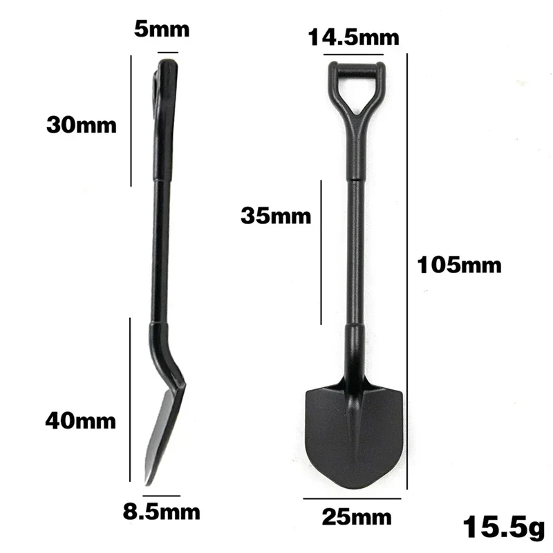 105X25mm Simulation Metal Shovel Decoration For 1/10 RC Crawler Car Axial SCX10 90046 Trxs TRX4 D90 Upgrade Parts