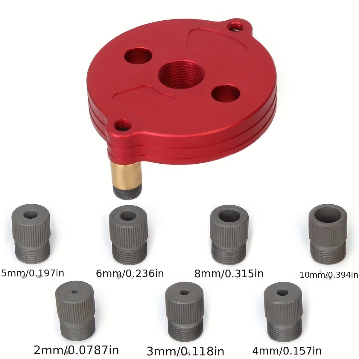 Fast-splicing Dowel Jig Kit w/2-10mm Metal Bushing Aluminum Self-Centering Vertical Hole Jig Drill Guide Locator for Woodworking