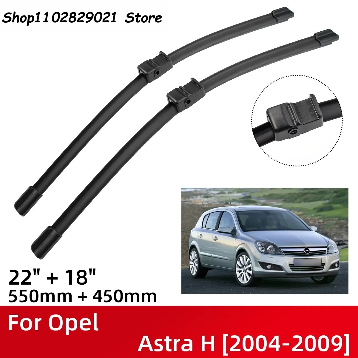 

Front Wiper Blades For Opel Astra H 2004-2009 Windshield Windscreen Window 22"+18" 2004 2005 2006 2007 2008 2009