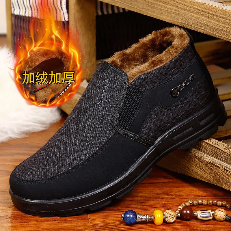 

Men Shoes Nice Pop Keep Warm Winter Boots Slip on Comfortable Plush Fur Ankle Botas Men Boots Outdoor Sneakers Zapatos De Hombre