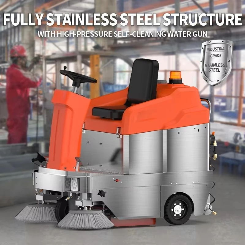 R-S1100 Industrial Sweeper With All Stainless Steel Chassis Suitable for Large Area Cleaning, Ideal for Factory, Warehouse