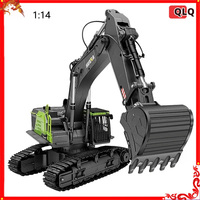 Huina 593 Screw Drive Infinite Rotation Alloy Excavator 1:14 Engineering Vehicle Commercial Amusement Modified Toy Holiday Gifts